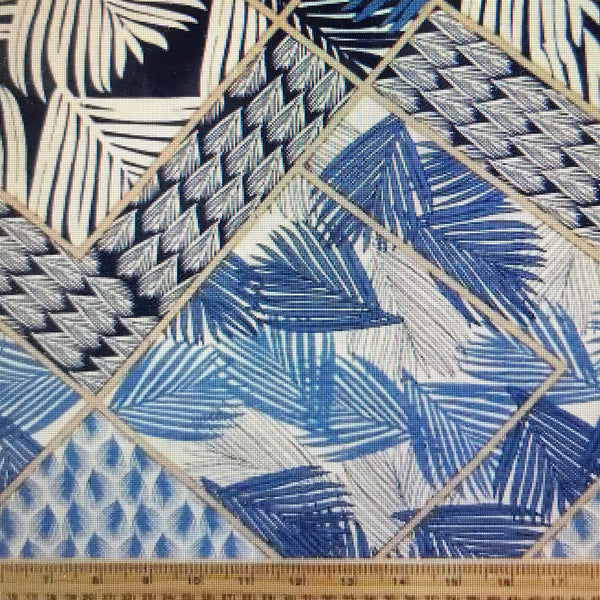 BLUE FEATHER  IKAT PRINT 3 ply washable face mask (nose wire available)