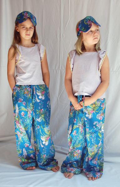 CHILDREN'S ORCHID FLOWER SILK PYJAMA BOTTOMS