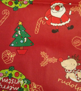 CHRISTMAS PRINT - Red novelty - 3 ply washable face mask (nose wire available)