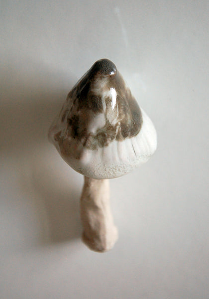 Cream & Grey Ceramic Mushroom