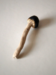 Little Matt Chocolate Grey Ceramic Mushroom